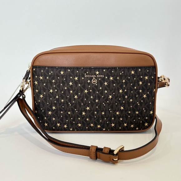 New Michael Kors Jet Set Charm Large East West Star Signature Camera Crossbody - Picture 12 of 12
